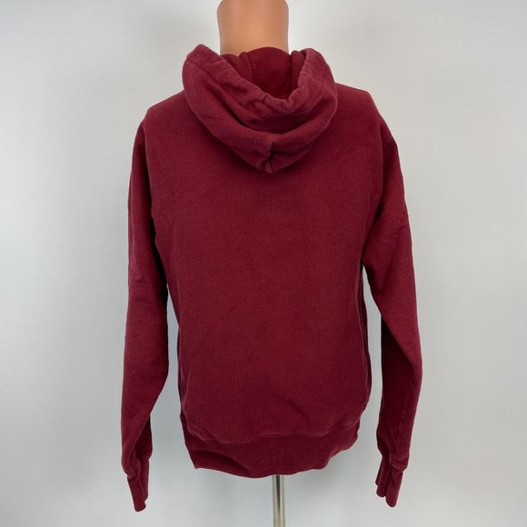 Champion Basic Reverse Weave Hoodie Sweatshirt Embroidered C Logo Red Size S - Picture 4 of 5